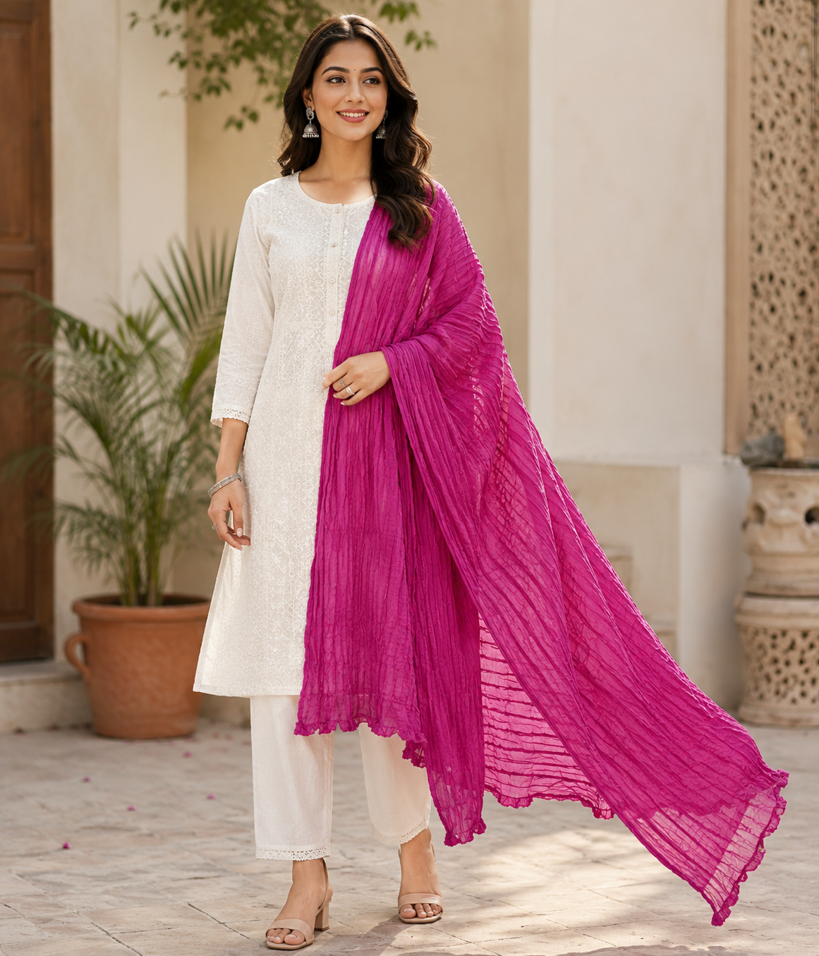 Savi Sizary Premium Plain Cotton Dupatta for Women | Soft Lightweight 2.25 Meter Solid Color Dupatta | Ethnic Dupatta for Kurti, Kurta & Salwar Suit