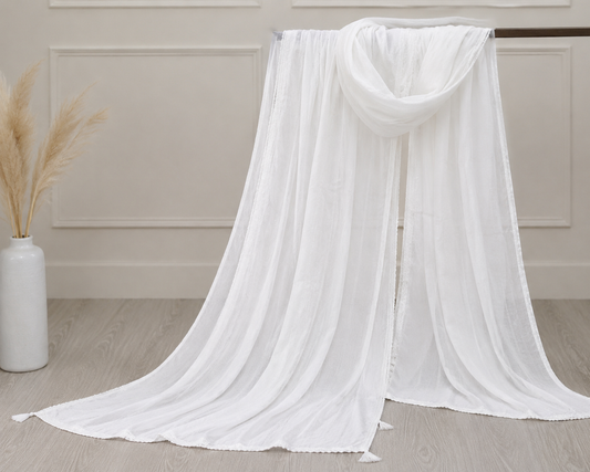 Elegant Plain White Chiffon Dupatta for Women