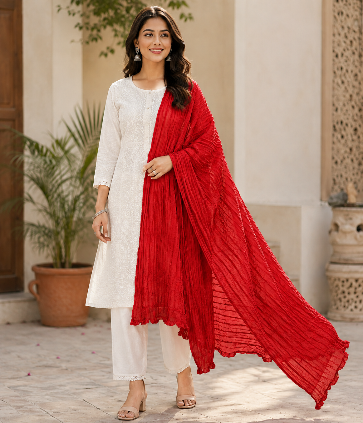 Savi Sizary Premium Plain Cotton Dupatta for Women | Soft Lightweight 2.25 Meter Solid Color Dupatta | Ethnic Dupatta for Kurti, Kurta & Salwar Suit