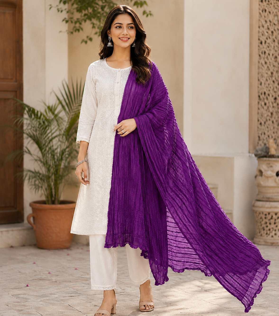 Savi Sizary Premium Plain Cotton Dupatta for Women | Soft Lightweight 2.25 Meter Solid Color Dupatta | Ethnic Dupatta for Kurti, Kurta & Salwar Suit