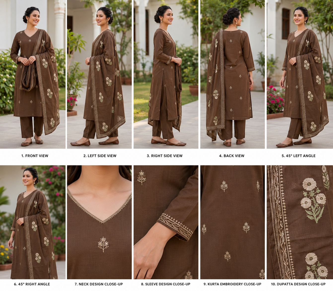 Savi Sizary Women's Cotton Blend Embroidered Kurta Pant with Dupatta Set | Elegant Ethnic Wear for Women | Festive, Office & Casual Wear