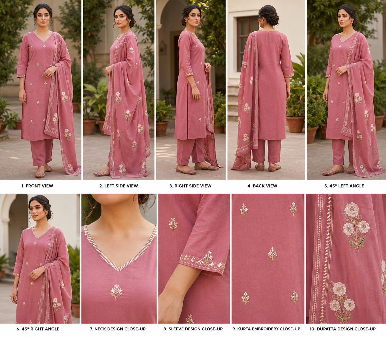 Savi Sizary Women's Cotton Blend Embroidered Kurta Pant with Dupatta Set | Elegant Ethnic Wear for Women | Festive, Office & Casual Wear