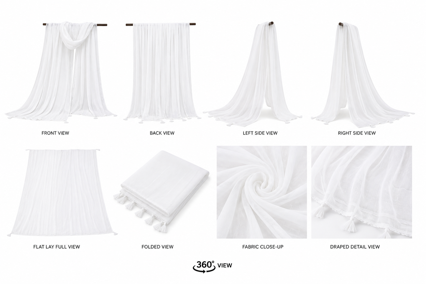 Elegant Plain White Chiffon Dupatta for Women